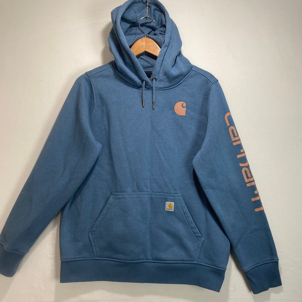 Carhartt Kids Blue Relaxed Fit Pullover Hoodie Sweatshirt‎ TS0288-W Large 12-14
